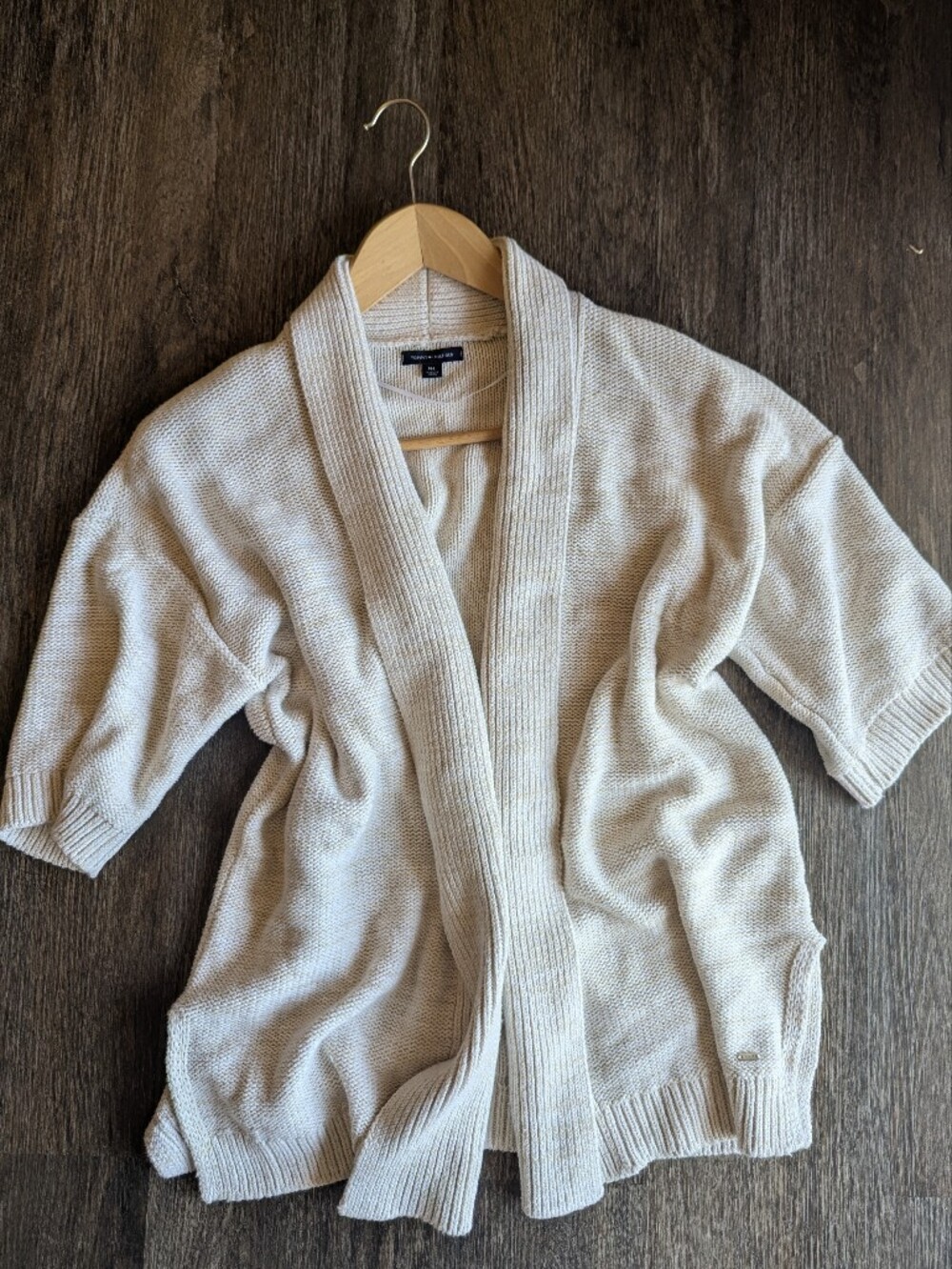 Comfort Cable Shawl Collar Sweater - Beige